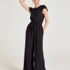 Thought Loe Lenzing EcoVero Jumpsuit - Navy -Yogamatters WSD7003 Loe Jumpsuit Navy 2