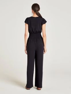 Thought Loe Lenzing EcoVero Jumpsuit - Navy -Yogamatters WSD7003 Loe Jumpsuit Navy 4