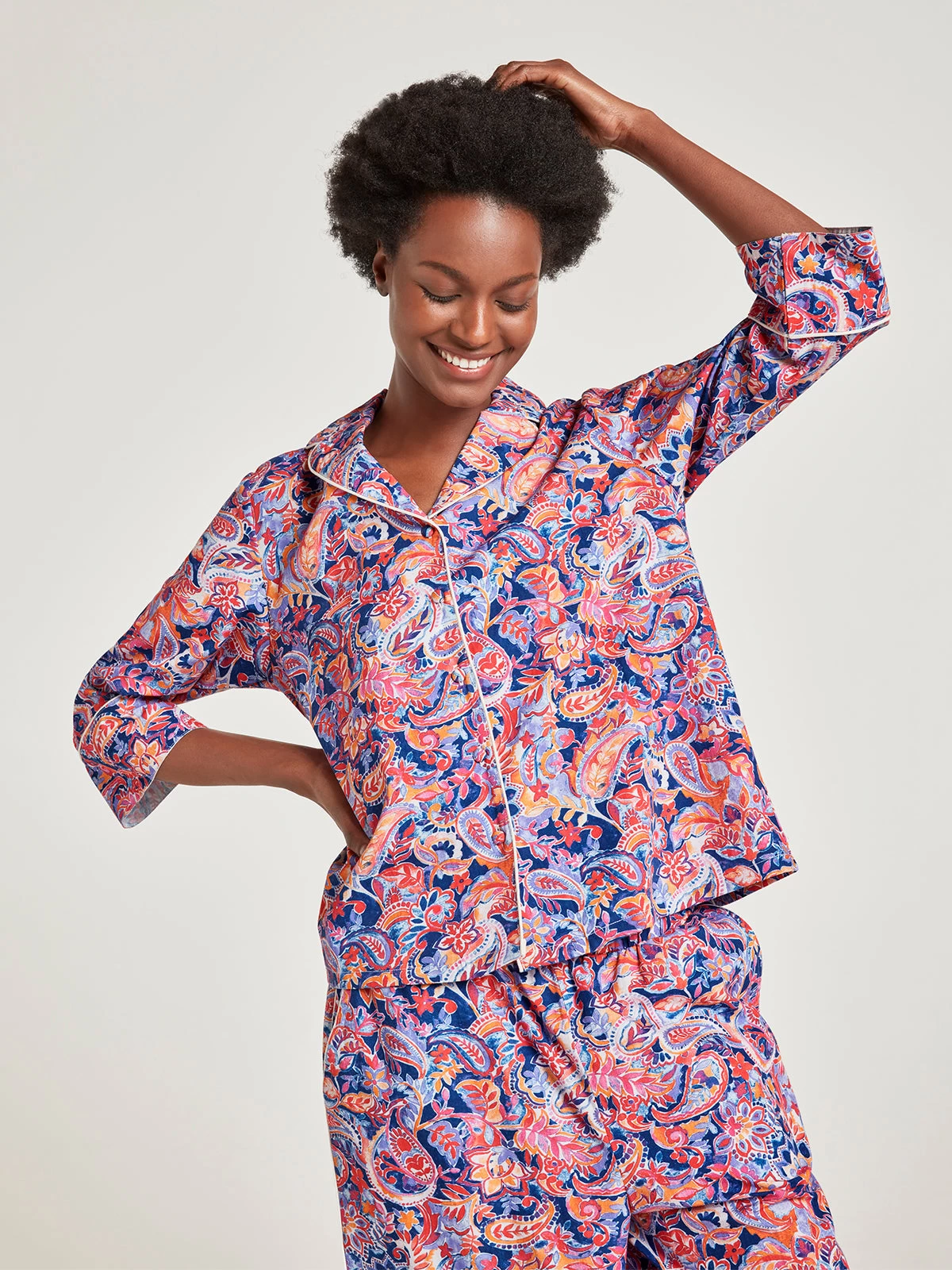 Thought Adina Organic Cotton Pyjama Set In A Bag - Multi 4 Thought Adina Organic Cotton Pyjama Set In A Bag - Multi - Image 2