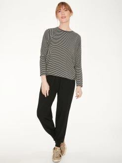 Thought Dashka Bamboo & Organic Cotton Slacks - Black -Yogamatters WWB3690 BLACK Dashka Bamboo Jersey Loungwear Slacks in Black 6