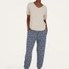 Thought Marlee Printed Dashka Loungepant - Navy -Yogamatters WWB7250 Marlee Lenzing EcoVero Printed Dashka Loungepant in Navy 5