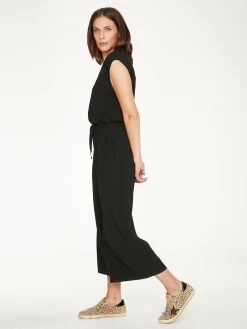 Thought Colonel Bamboo V-Neck Dashka Jumpsuit - Black -Yogamatters WWD5403 BLACK 3