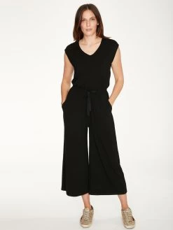 Thought Colonel Bamboo V-Neck Dashka Jumpsuit - Black