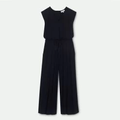 Thought Colonel Bamboo V-Neck Dashka Jumpsuit - Black -Yogamatters WWD5403 BLACK 6