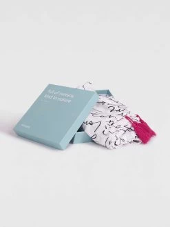 Thought Larissa EcoVero Scarf In A Box -Yogamatters WWG6598 White LarissaLenzingEcoVeroLoveWritingScarfInABoxInWhite 4