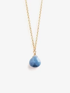 Wanderlust Life Pendant Necklace - Blue Opal
