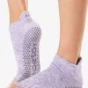 Toesox Grip Half Toe Low Rise - Heather Purple -Yogamatters YTOENTLRHPURP Socks Grip LowRise HT HeatherPurple