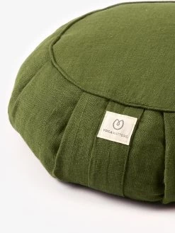 Yogamatters Hemp Buckwheat Zafu Meditation Cushion -Yogamatters Yogamatters Acessories Ecom August 20210030 Green close