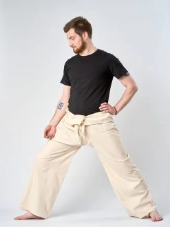 Yogamatters Thai Fisherman's Organic Cotton Trousers - Natural - Tall
