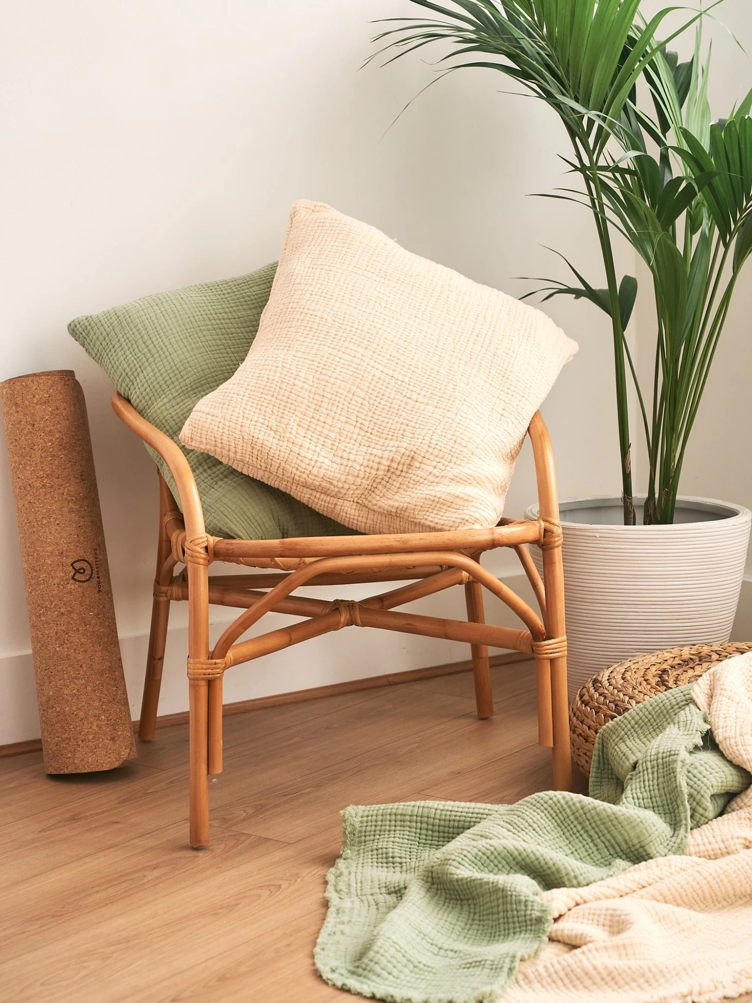 Yogamatters Luxe Organic Cotton Muslin Cushion 16 Yogamatters Luxe Organic Cotton Muslin Cushion - Image 14