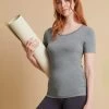 Asquith Bend It Tee - Grey Marl 1 Asquith Bend It Tee - Grey Marl -Yogamatters bend it tee grey marl