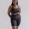 Girlfriend Collective Float High Rise Shorts - Black -Yogamatters black high rise shorts 2
