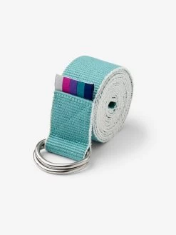 Yogamatters Organic Cotton Chambray D-ring Yoga Belt -Yogamatters d ring belt eucaliptus 3