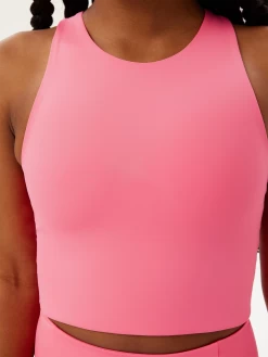 Girlfriend Collective Dylan Crop Bra - Camellia -Yogamatters dylan bra camellia 2