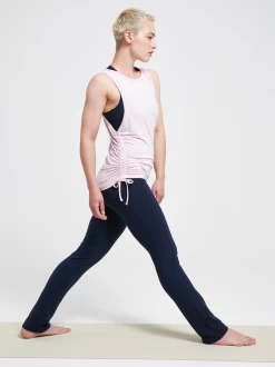 Asquith Live Fast Pants - Navy -Yogamatters gathered vest shell live fast pant navy faye 02