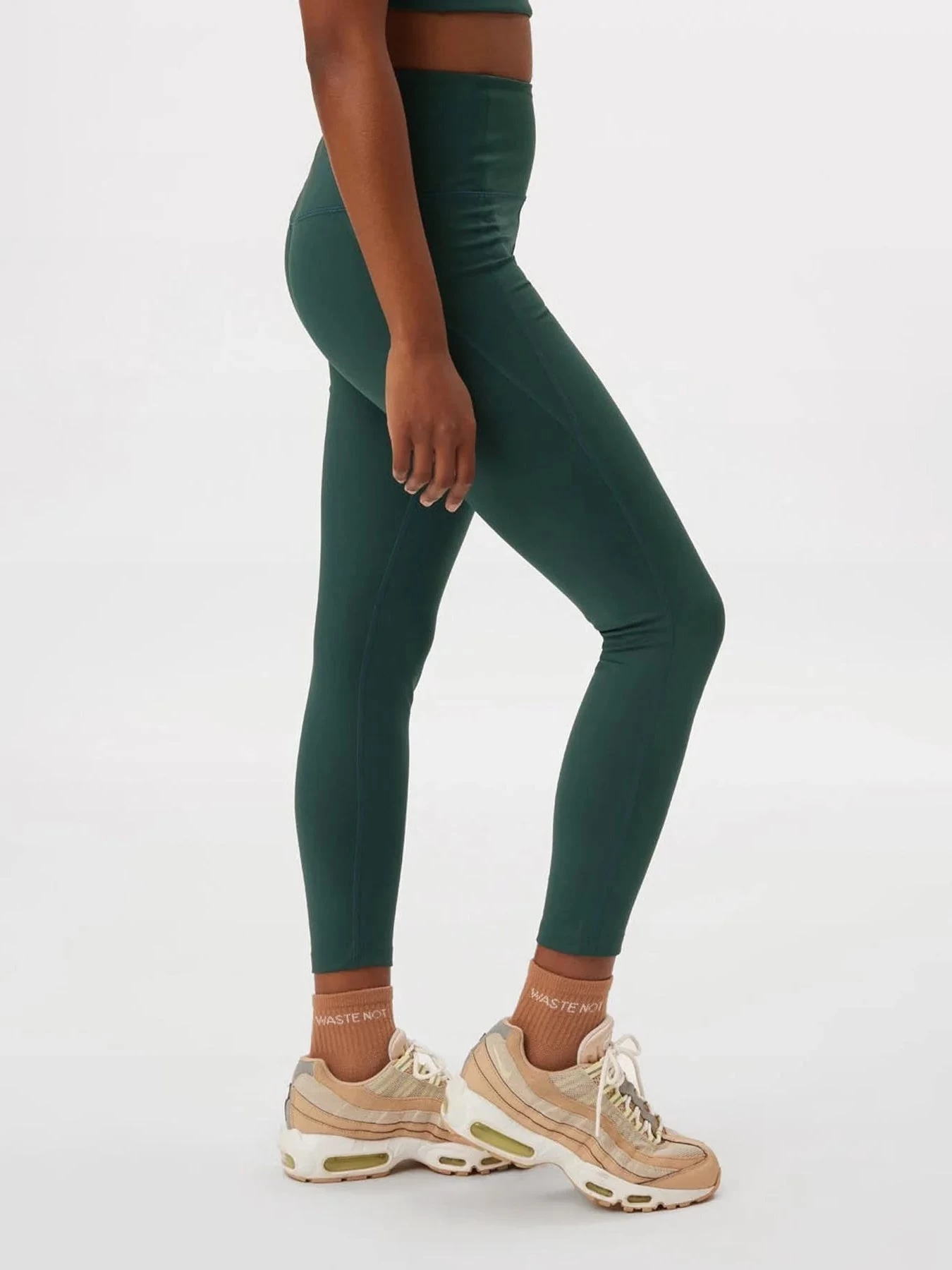 Girlfriend Collective Compressive Rib High-Rise 7/8 Leggings - Moss 6 Girlfriend Collective Compressive Rib High-Rise 7/8 Leggings - Moss - Image 4