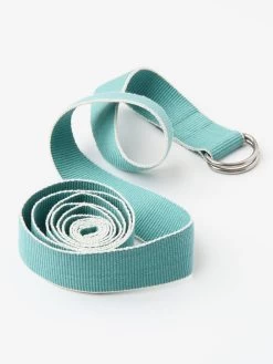 Yogamatters Organic Cotton Chambray D-ring Yoga Belt -Yogamatters organic cotton yoga d ring belt chambrey eucalyptus green 2
