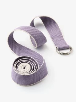 Yogamatters Organic Cotton Chambray D-ring Yoga Belt -Yogamatters organic cotton yoga d ring belt chambrey wisteria 2