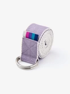 Yogamatters Organic Cotton Chambray D-ring Yoga Belt -Yogamatters organic cotton yoga d ring belt chambrey wisteria