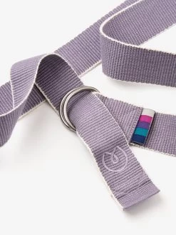 Yogamatters Organic Cotton Chambray D-ring Yoga Belt -Yogamatters organic cotton yoga d ring belt chambrey wisteria 3