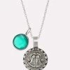 Goddess Of Protection Pendant Necklace With Green Onyx Power Stone - Silver 2 Goddess Of Protection Pendant Necklace With Green Onyx Power Stone - Silver -Yogamatters pendant silveer stone