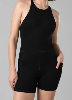 PrAna Becksa Shortie All-in-One - Solid Black -Yogamatters prAna Becksa Shortie All in One Solid Black