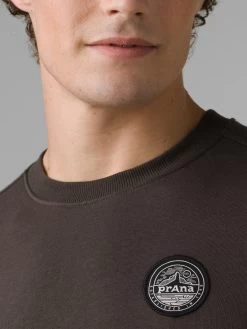 PrAna Patch Pullover Crew - Dark Iron -Yogamatters prAna Patch Pullover Crew Dark Iron