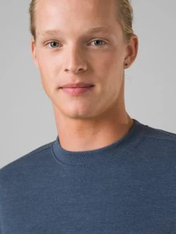 PrAna Vintage Terry Crew - Denim Heather -Yogamatters prAna Vintage Terry Crew 3 Denim Heather