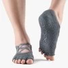 ToeSox Grip Half Toe Elle - Charcoal Grey -Yogamatters toesox grip half toe elle charcoal grey