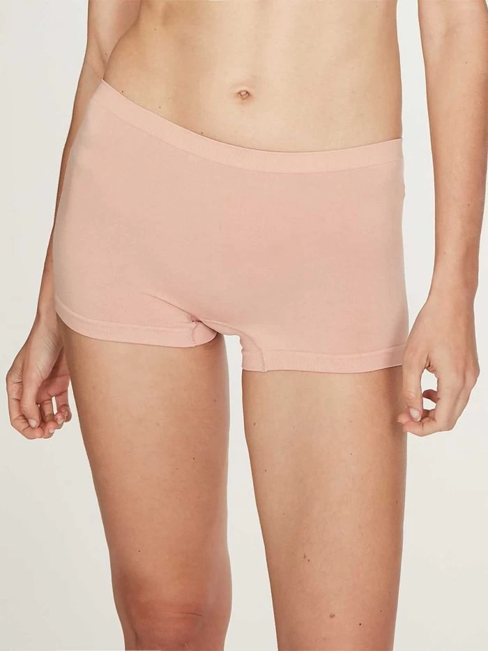 Thought Recycled Nylon Seamless Shortie Briefs - Blush 3 Thought Recycled Nylon Seamless Shortie Briefs - Blush