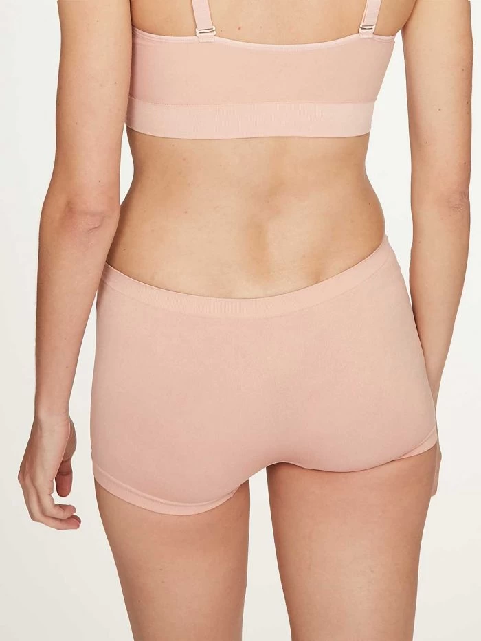 Thought Recycled Nylon Seamless Shortie Briefs - Blush 4 Thought Recycled Nylon Seamless Shortie Briefs - Blush - Image 2