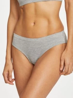 Thought Organic Cotton Jersey Bikini Brief -Yogamatters wac5264 grey marle Leah GOTs Organic Cotton Jersey Bikini Briefs in Grey Marle 2