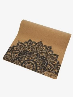 Yoga Design Lab Cork Mat 3.5mm - Mandala Black 12 Yoga Design Lab Cork Mat 3.5mm - Mandala Black -Yogamatters ydl cork mat rolled image half high res