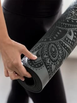 Yoga Design Lab Infinity Mat 5mm - Mandala Charcoal -Yogamatters ydl infinita mat charcoal lifestyle rolled low res01