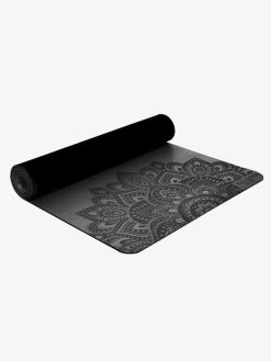 Yoga Design Lab Infinity Mat 5mm - Mandala Charcoal -Yogamatters ydl charcoal mat combo rolled third high res